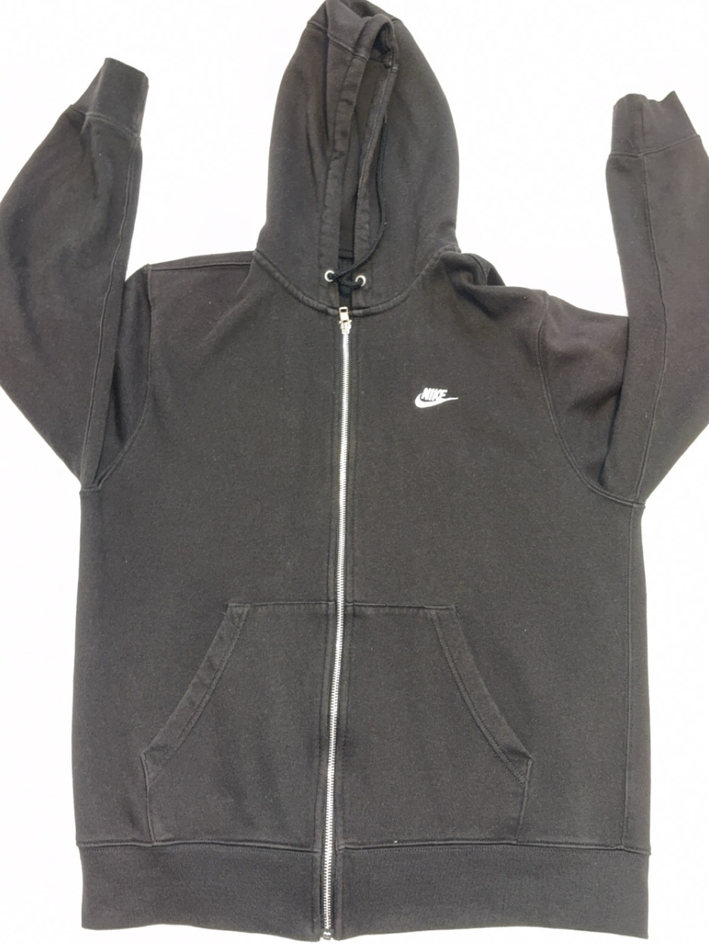 Nike Black Full-Zip Hooded Jacket with Small Swoosh